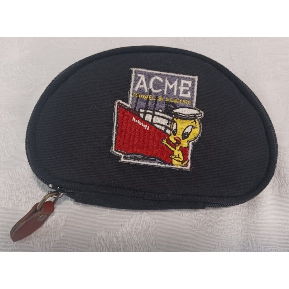 VINTAGE WARNER BROS STUDIO STORE ACME TRAVEL TWEETY BIRD JEWELRY CASE ZIPPERED